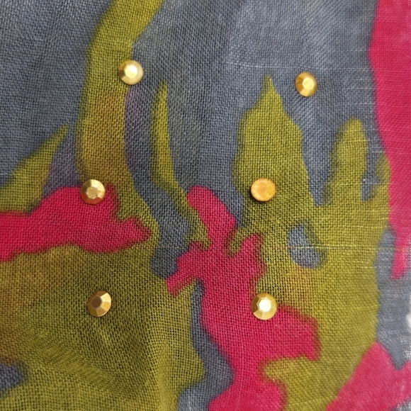 BETSEYVILLE BETSEY JOHNSON Y2K LIGHTWEIGHT INFINITY SCARF GREY FUSCHIA WOMEN OS - Picture 10 of 10